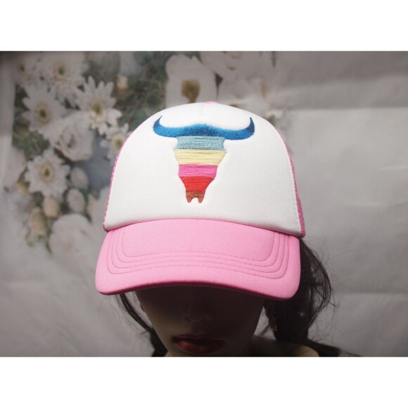 Southwestern Steer Trucker Hat Cowgirl Summer Unisex Baseball Beach Cap NWT - Picture 1 of 8